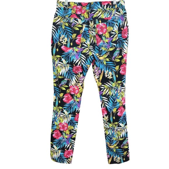 Liv Women’s Floral Print Slim Fit Jeans 40 EU /10 US Black Multicolor - Picture 2 of 3